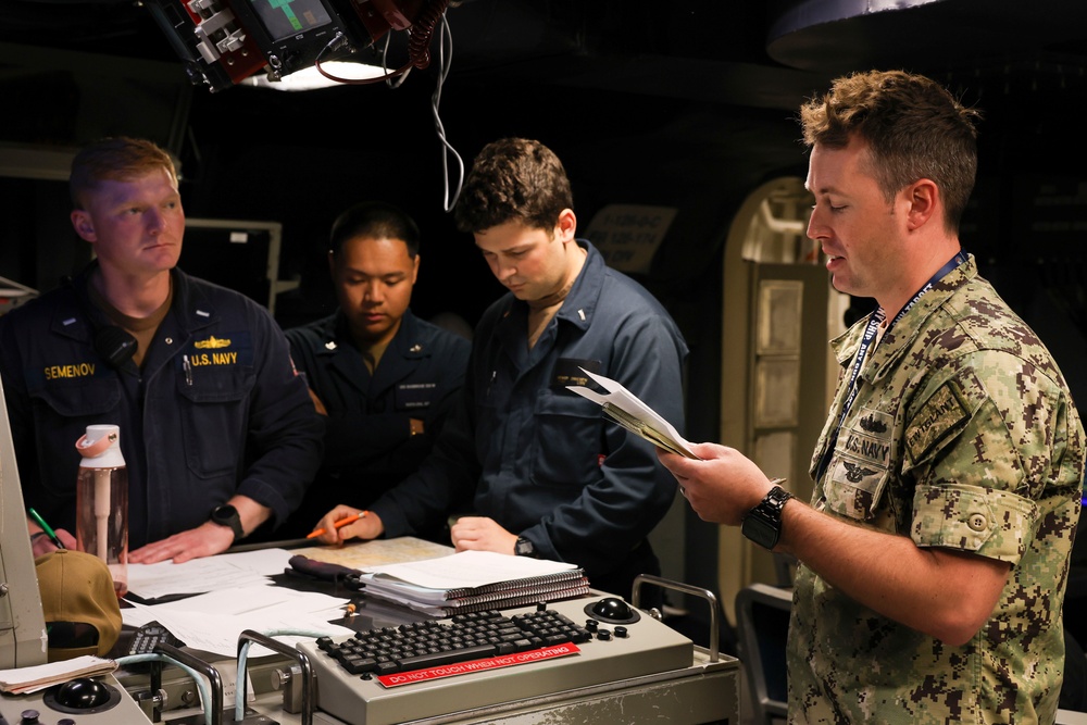 USS Bainbridge Conducts Naval Ship Firing Support Scenario
