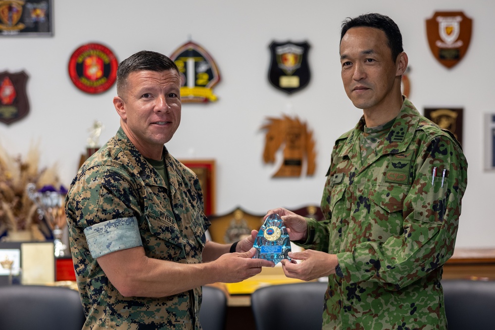 U.S. Marine Corps Sgt. Maj. Rivera Receives Letter of Appreciation from Japan Ground Self-Defense Force Service Members