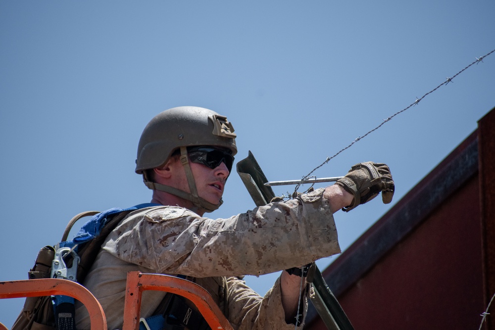 U.S. Marines reinforce southern border barrier at Tecate