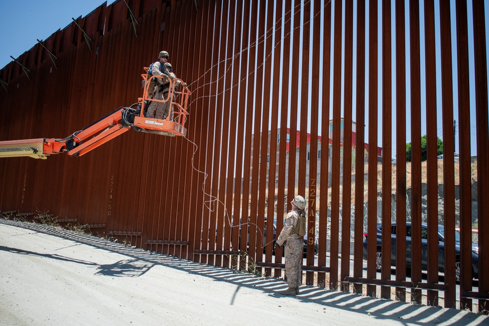 U.S. Marines reinforce southern border barrier at Tecate