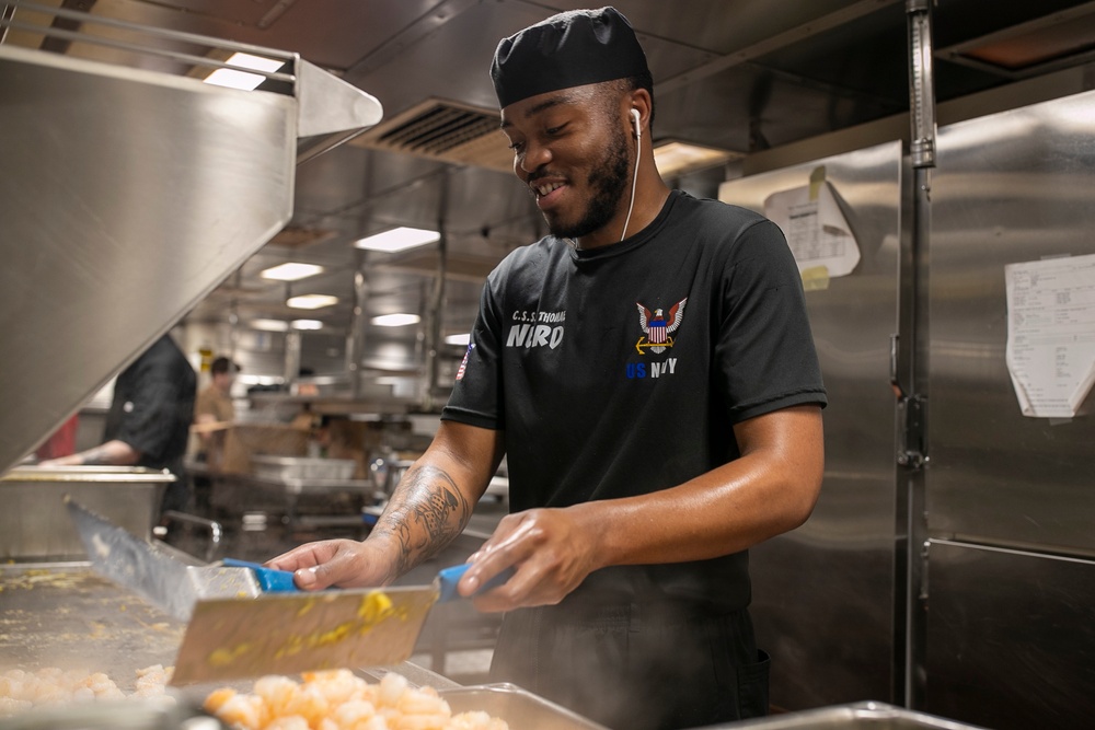 USS Tripoli’s Culinary Specialists Serve Brunch