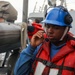 Sailors aboard the USS John Finn conduct a small boat operation in Sagami Wan