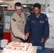 Sailors aboard the USS John Finn hold a birthday celebration in Sagami Wan