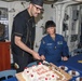 Sailors aboard the USS John Finn hold a birthday celebration in Sagami Wan