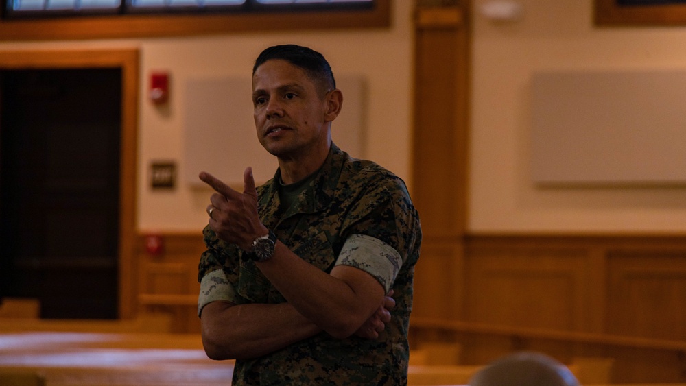 20th Sergeant Major of the Marine Corps Sgt. Maj. Carlos A. Ruiz Speaks to Senior Enlisted