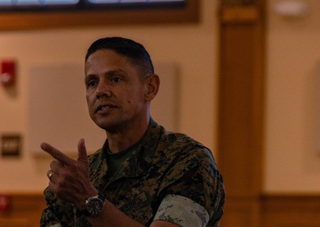 20th Sergeant Major of the Marine Corps Sgt. Maj. Carlos A. Ruiz Speaks to Senior Enlisted
