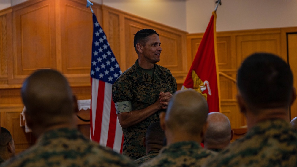 20th Sergeant Major of the Marine Corps Sgt. Maj. Carlos A. Ruiz Speaks to Senior Enlisted