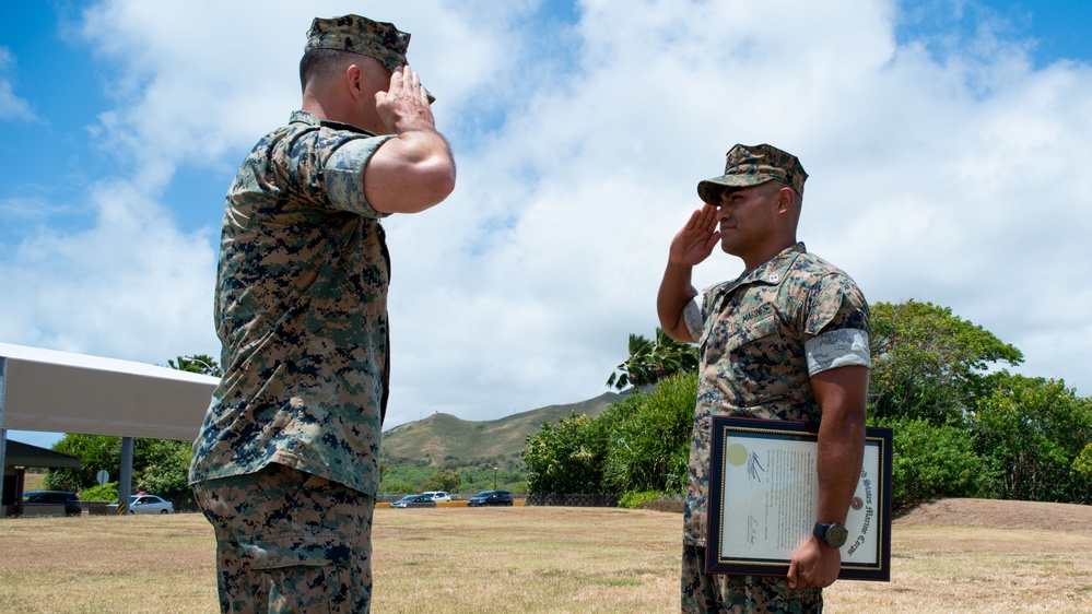 Gunnery Sergeant Froylan Ceja Frocked to First Sergeant