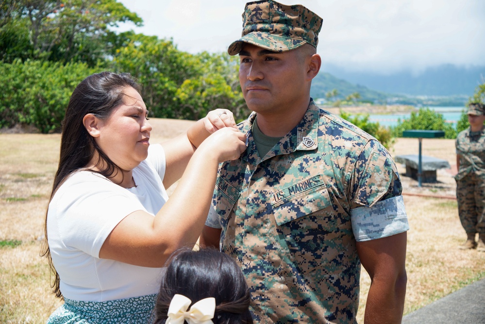 Gunnery Sergeant Froylan Ceja Frocked to First Sergeant