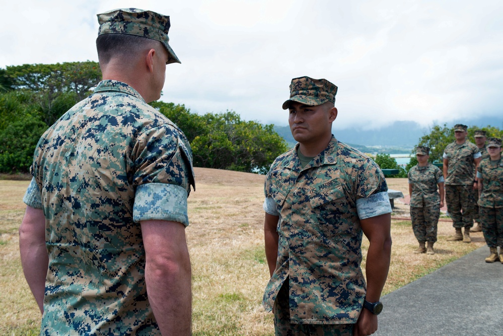 Gunnery Sergeant Froylan Ceja Frocked to First Sergeant