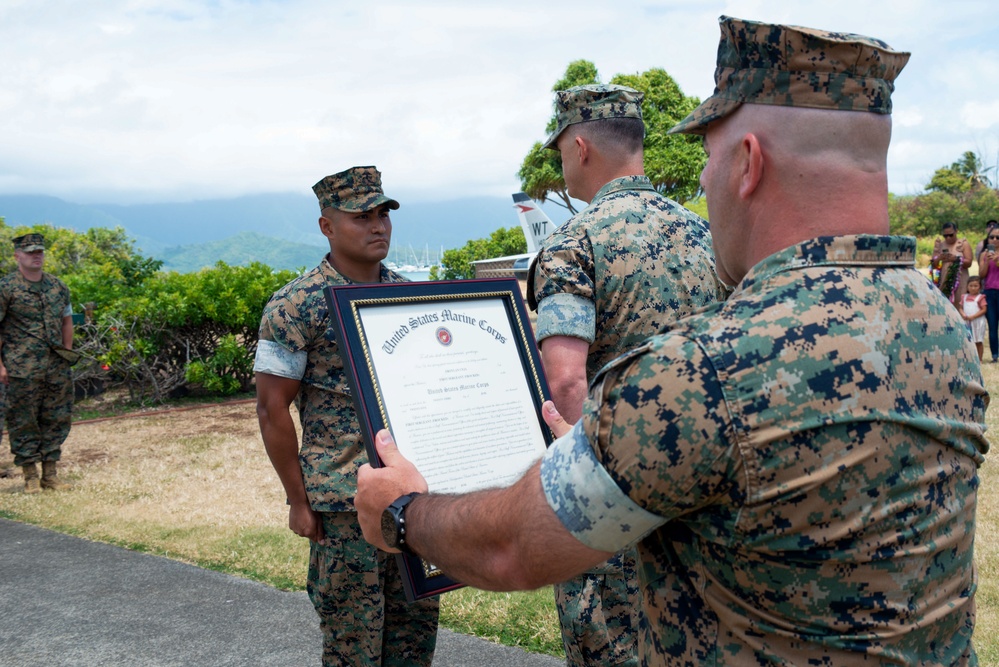 Gunnery Sergeant Froylan Ceja Frocked to First Sergeant
