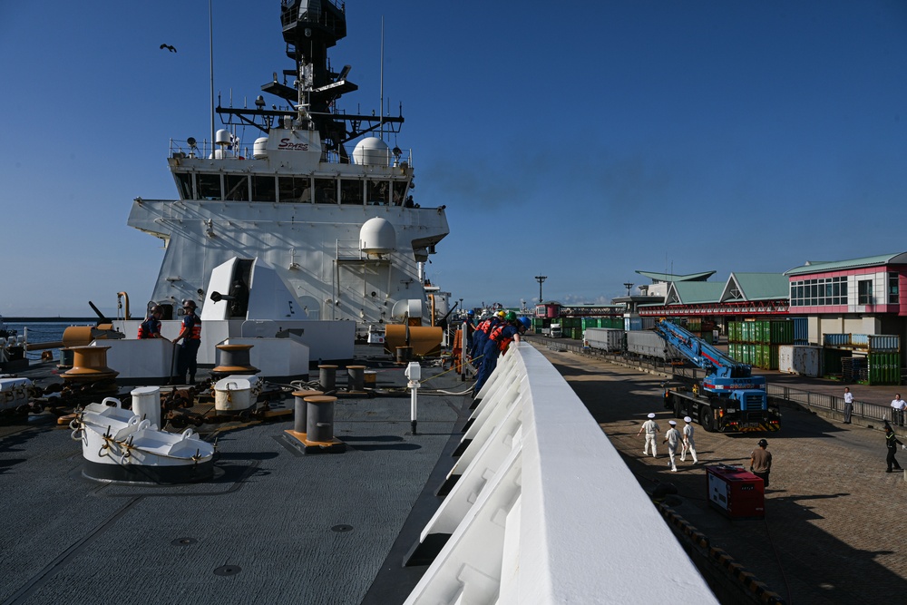 USCG Cutter Stratton (WMSL 752) conducts trilateral engagements with Japan Coast Guard and Philippine Coast Guard in Kagoshima, Japan