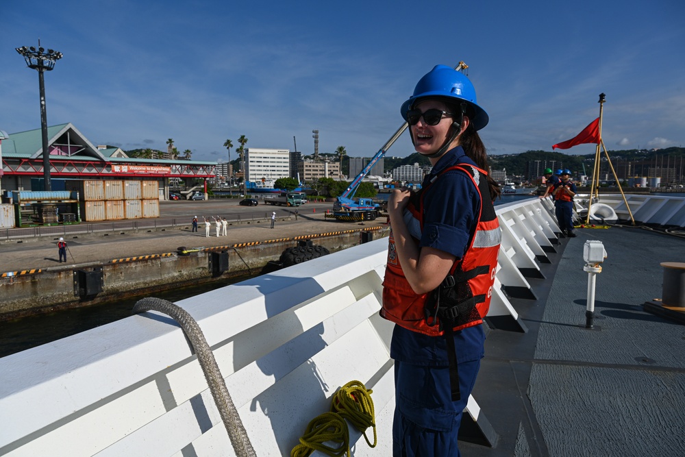 USCG Cutter Stratton (WMSL 752) conducts trilateral engagements with Japan Coast Guard and Philippine Coast Guard in Kagoshima, Japan
