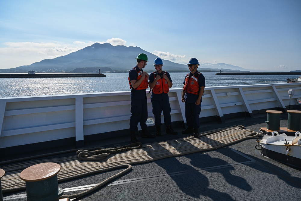 USCG Cutter Stratton (WMSL 752) conducts trilateral engagements with Japan Coast Guard and Philippine Coast Guard in Kagoshima, Japan