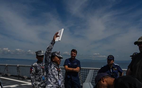 USCG Cutter Stratton (WMSL 752) conducts trilateral engagements with Japan Coast Guard and Philippine Coast Guard in Kagoshima, Japan