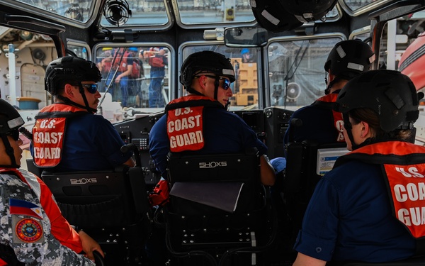USCG Cutter Stratton (WMSL 752) conducts trilateral engagements with Japan Coast Guard and Philippine Coast Guard in Kagoshima, Japan,