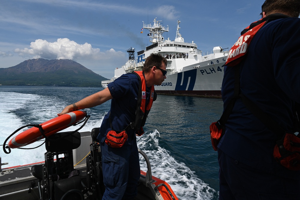 USCG Cutter Stratton (WMSL 752) conducts trilateral engagements with Japan Coast Guard and Philippine Coast Guard in Kagoshima, Japan,