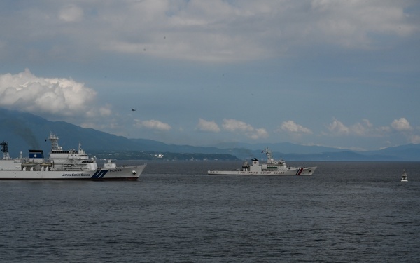 USCG Cutter Stratton (WMSL 752) conducts trilateral engagements with Japan Coast Guard and Philippine Coast Guard in Kagoshima, Japan