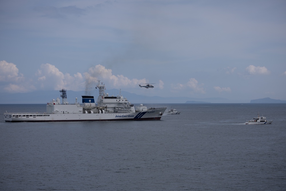 USCG Cutter Stratton (WMSL 752) conducts trilateral engagements with Japan Coast Guard and Philippine Coast Guard in Kagoshima, Japan