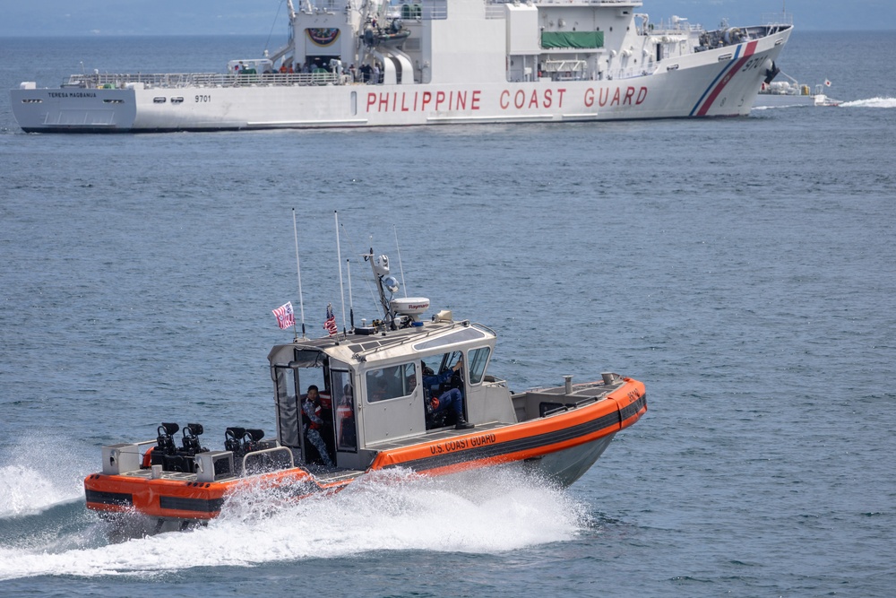 USCG Cutter Stratton (WMSL 752) conducts trilateral engagements with Japan Coast Guard and Philippine Coast Guard in Kagoshima, Japan