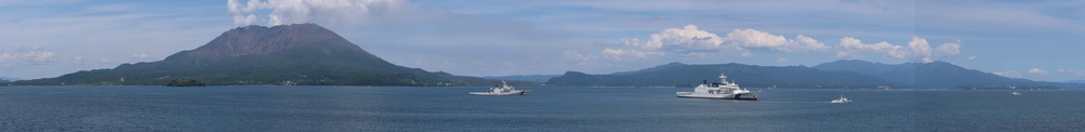 USCG Cutter Stratton (WMSL 752) conducts trilateral engagements with Japan Coast Guard and Philippine Coast Guard in Kagoshima, Japan