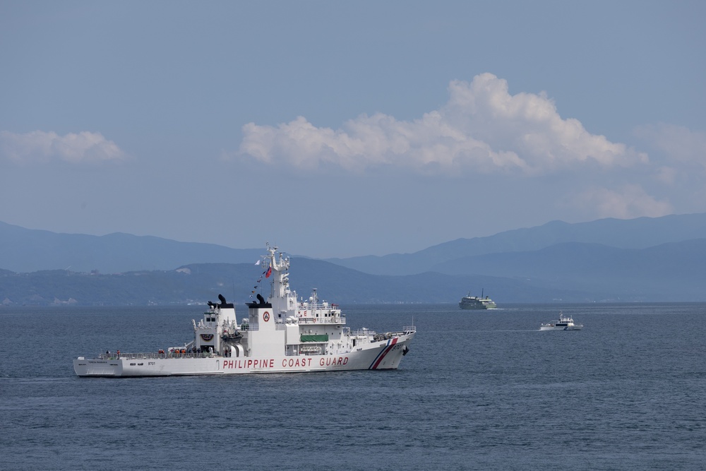 USCG Cutter Stratton (WMSL 752) conducts trilateral engagements with Japan Coast Guard and Philippine Coast Guard in Kagoshima, Japan