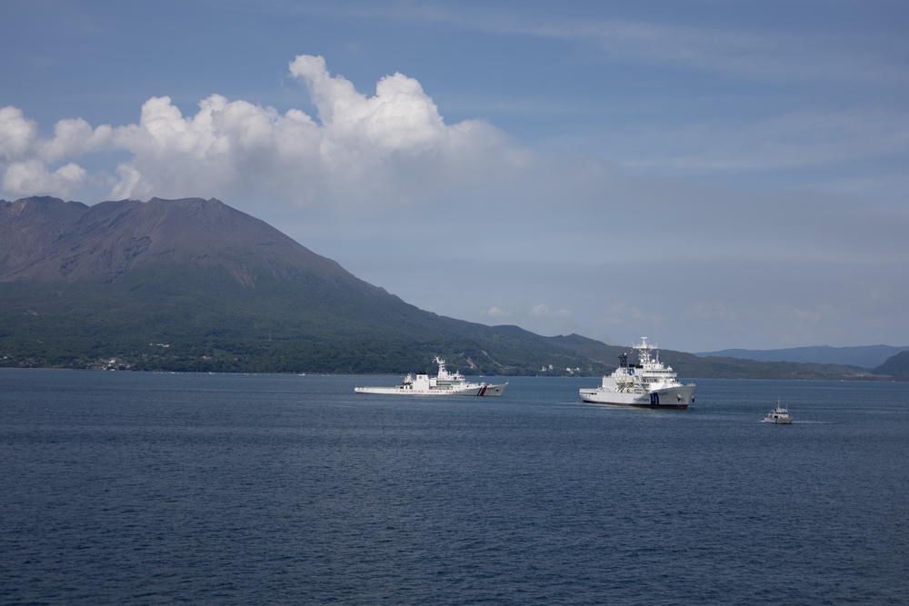 USCG Cutter Stratton (WMSL 752) conducts trilateral engagements with Japan Coast Guard and Philippine Coast Guard in Kagoshima, Japan