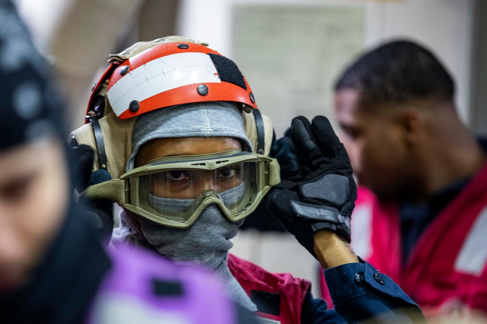 USS Preble Conducts Aviation Training Team Drill