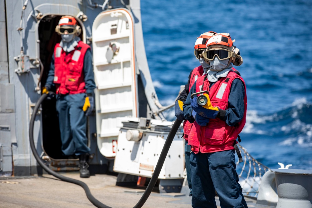 USS Preble Conducts Aviation Training Team Drill