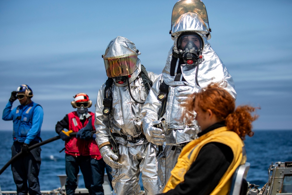 USS Preble Conducts Aviation Training Team Drill