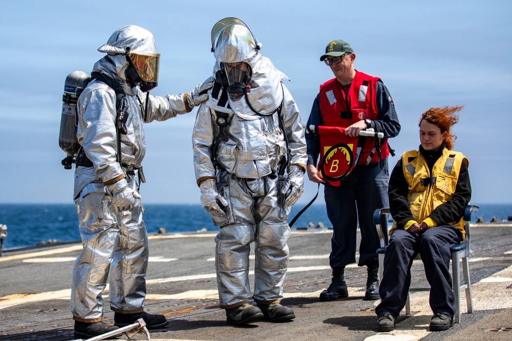 USS Preble Conducts Aviation Training Team Drill