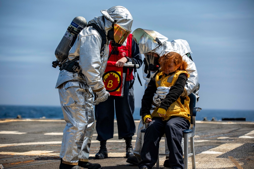 USS Preble Conducts Aviation Training Team Drill