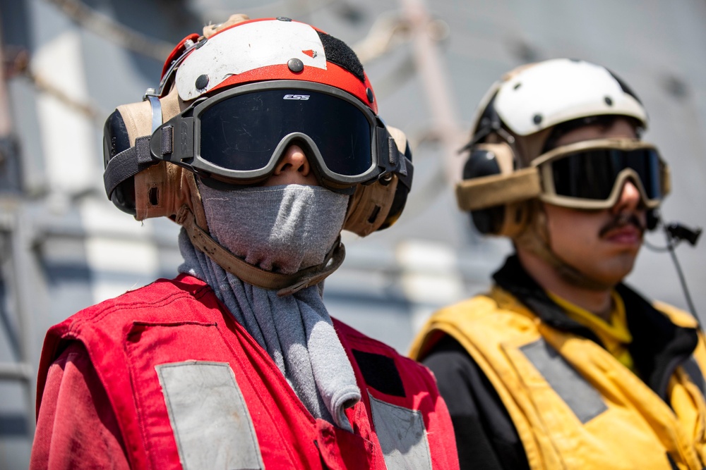 USS Preble Conducts Aviation Training Team Drill