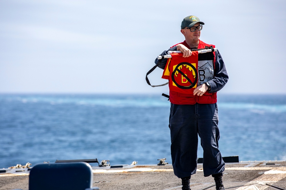 USS Preble Conducts Aviation Training Team Drill