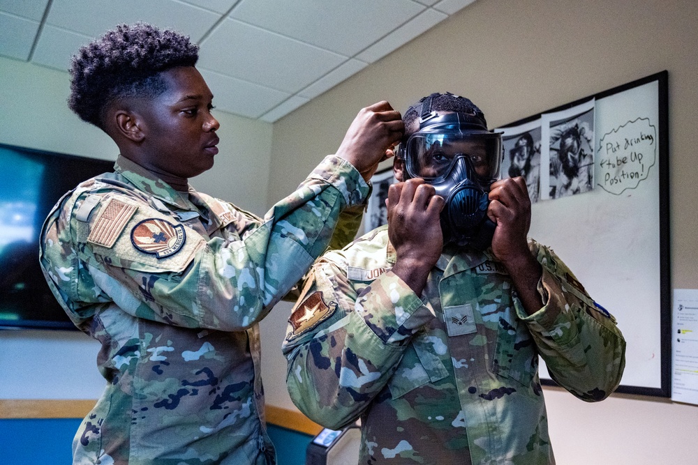 Reinforcing Readiness   with M-50 Gas Mask