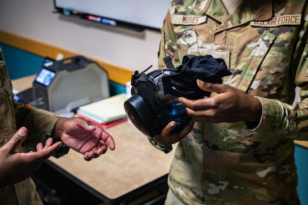 Reinforcing Readiness   with M-50 Gas Mask