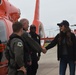 DHS Secretary Kristi Noem meets Coast Guard Air Station Detroit personnel for area flight in Detroit