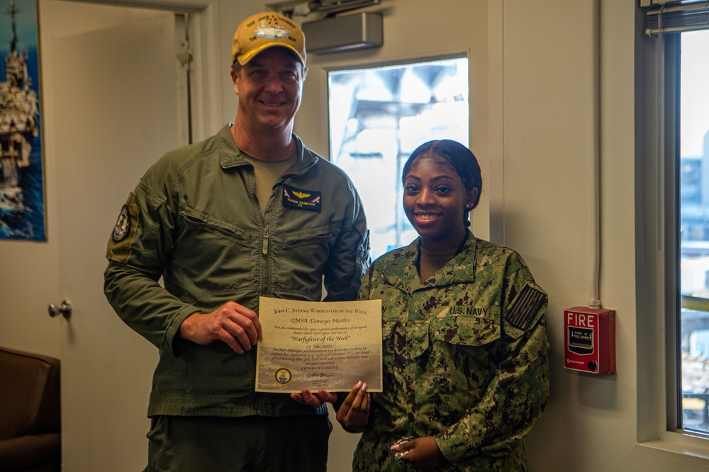Stennis Awards Warfighter of the Week