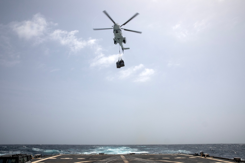 USS Wayne E. Meyer conducts operations in the U.S. Central Command area of responsibility as part of the Carl Vinson Carrier Strike Group