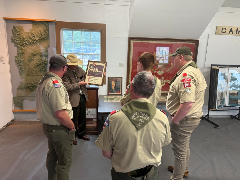 Indiana Boy Scout Troop visits Fort McCoy Commemorative Area; learns about Army, Fort McCoy history