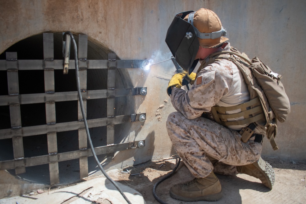 U.S. Marines emplace new obstacle along southern border