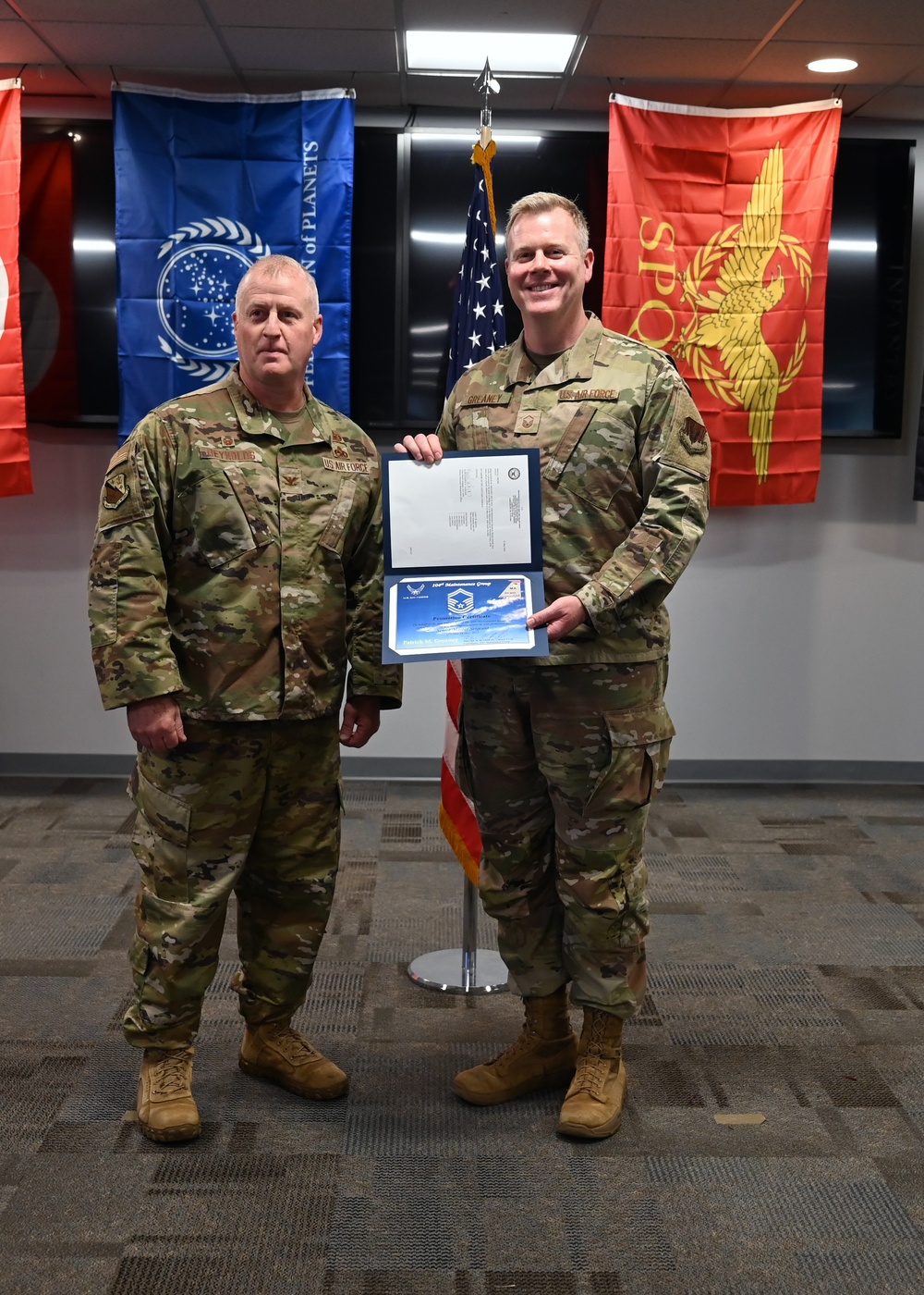 104th Fighter Wing promotes MSgt Patrick Greaney to SMSgt.
