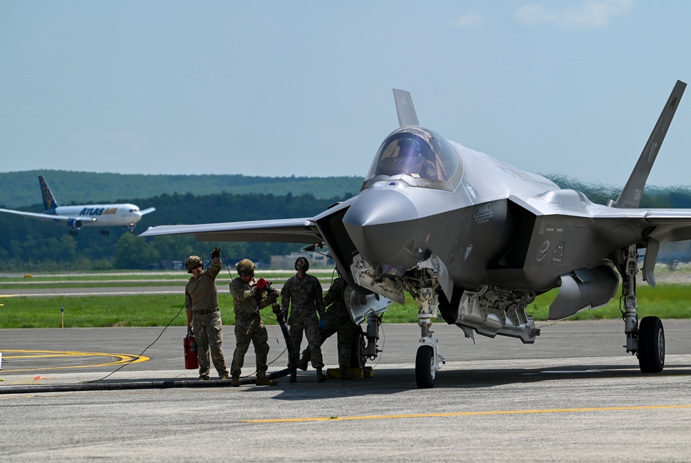 Expanding Joint Integrated Capabilities: 158th Fighter Wing, 104th Fighter Wing, 439th Airlift Wing, and 103rd Airlift Wing Execute Rapid Rearming and Refueling Exercises