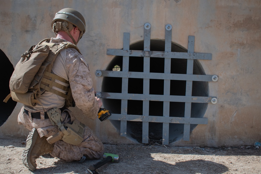 U.S. Marines emplace new obstacle along southern border