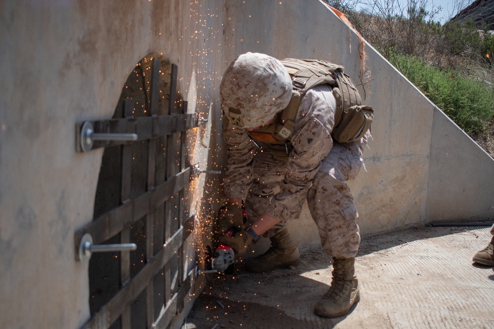 U.S. Marines emplace new obstacle along southern border