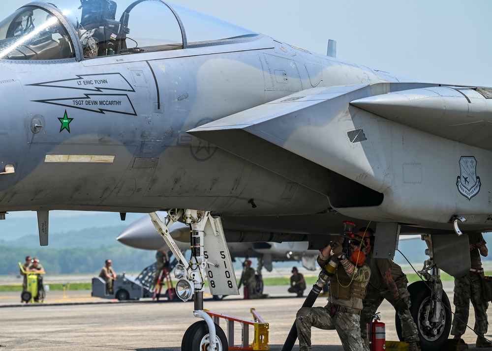 Expanding Joint Integrated Capabilities: 158th Fighter Wing, 104th Fighter Wing, 439th Airlift Wing, and 103rd Airlift Wing Execute Rapid Rearming and Refueling Exercises