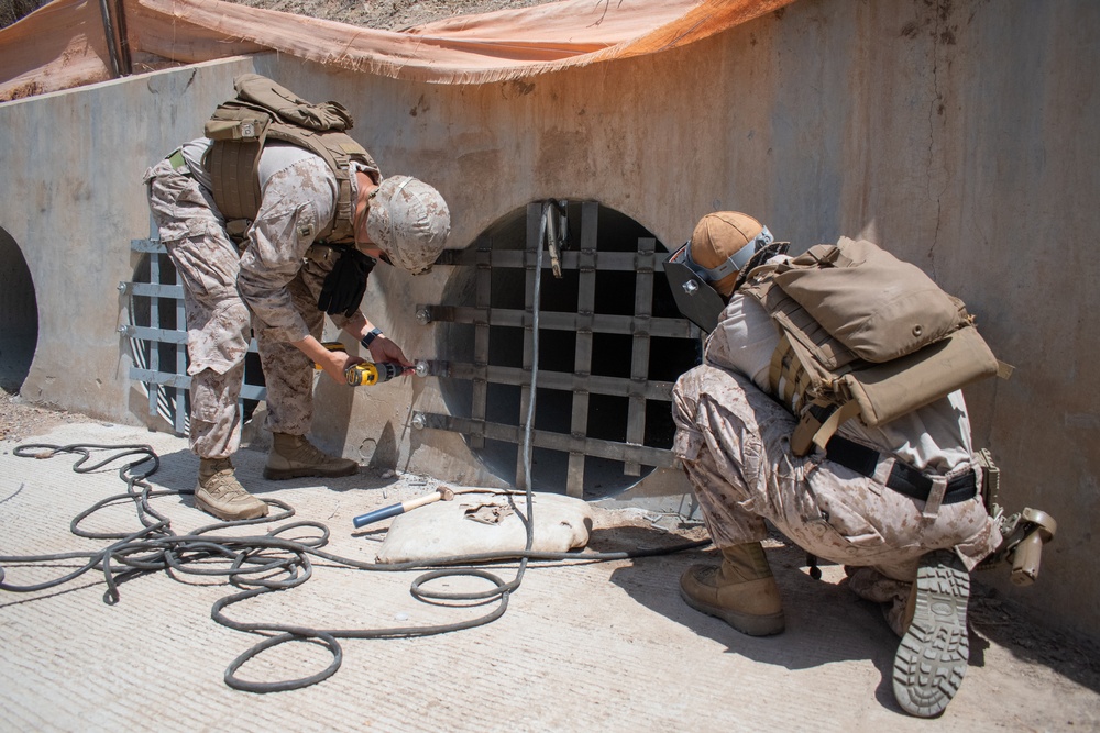 U.S. Marines emplace new obstacle along southern border