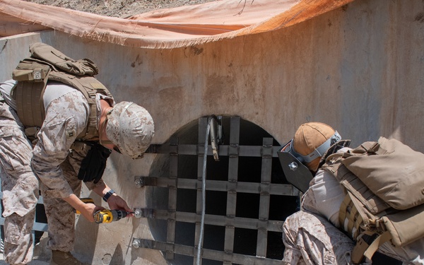 U.S. Marines emplace new obstacle along southern border