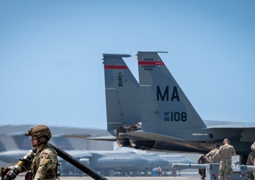 Expanding Joint Integrated Capabilities: 158th Fighter Wing, 104th Fighter Wing, and 103rd Airlift Wing Execute Rapid Rearming and Refueling Exercises