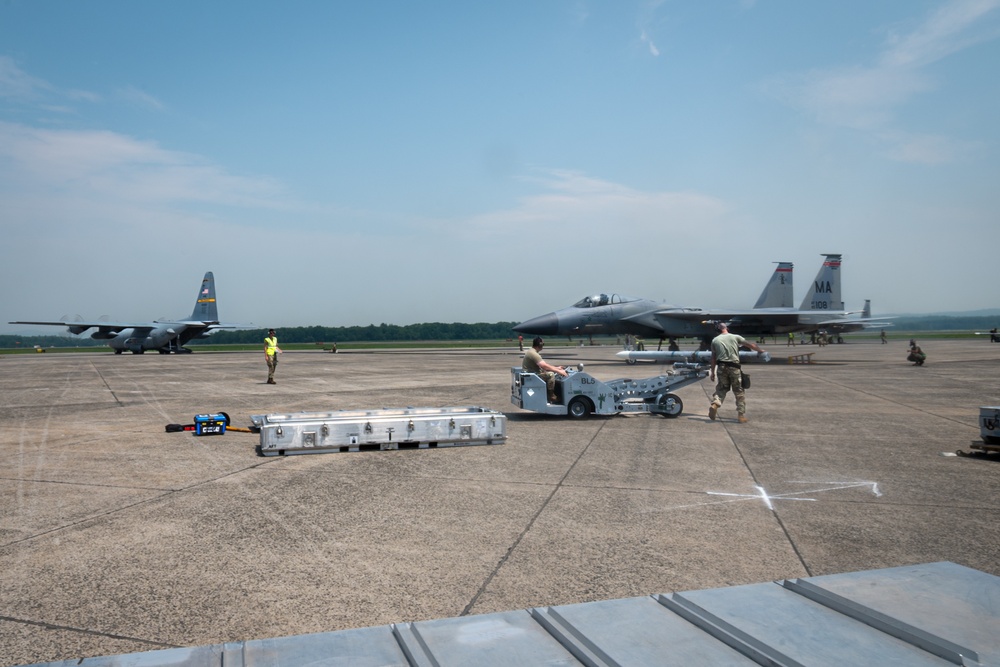Expanding Joint Integrated Capabilities: 158th Fighter Wing, 104th Fighter Wing, and 103rd Airlift Wing Execute Rapid Rearming and Refueling Exercises